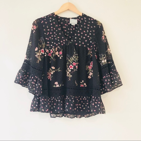 [HOLD] Maeve Bell-Sleeve Boho Blouse - Picture 1 of 8